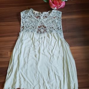 Maurice's teal lace detail tank top